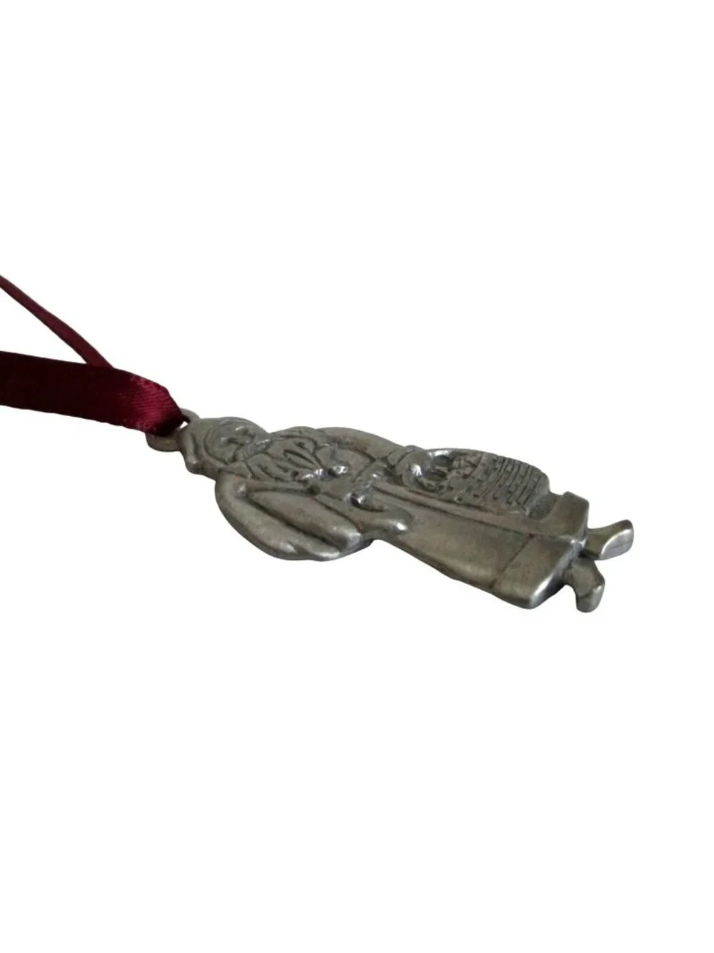 1990 Longaberger Father Christmas Pewter Ornament Vintage Holiday Decor